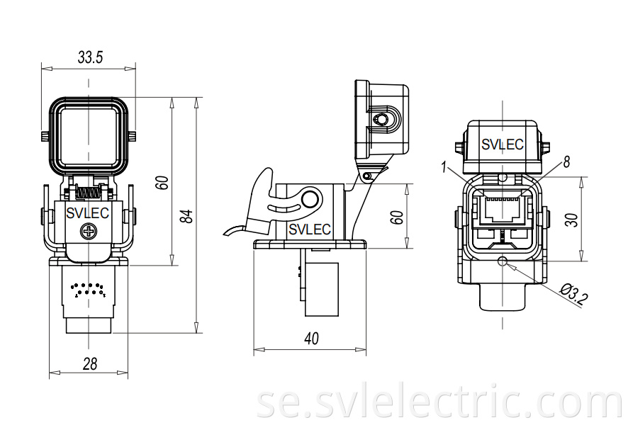 RJ45 Female Connector 